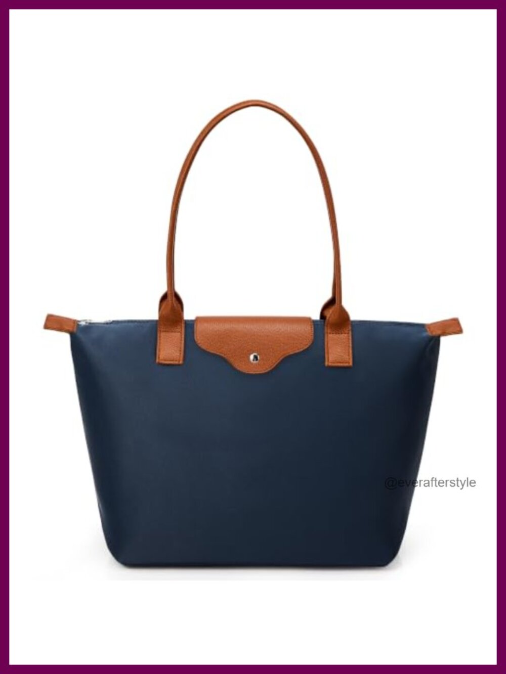 Nylon Tote Bag Large Capacity Shoulder Hobo Handbag Zipper Lightweight